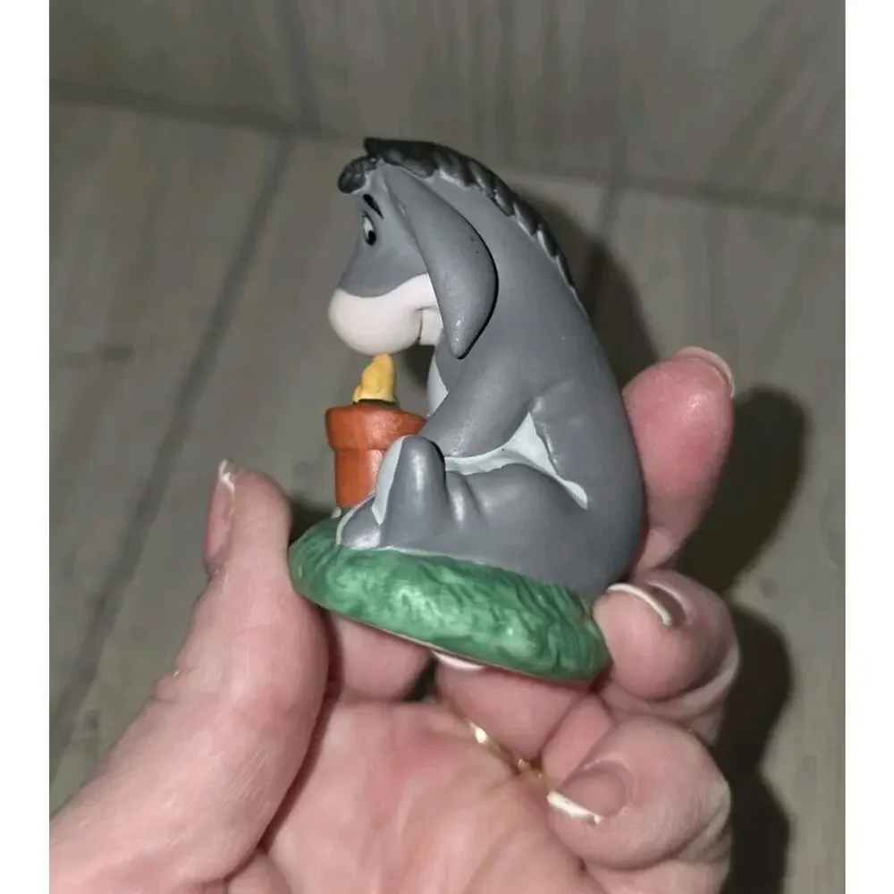 Vintage Disney Porcelain Eeyore Figurine With Flower Pot Miniature Cottagecore